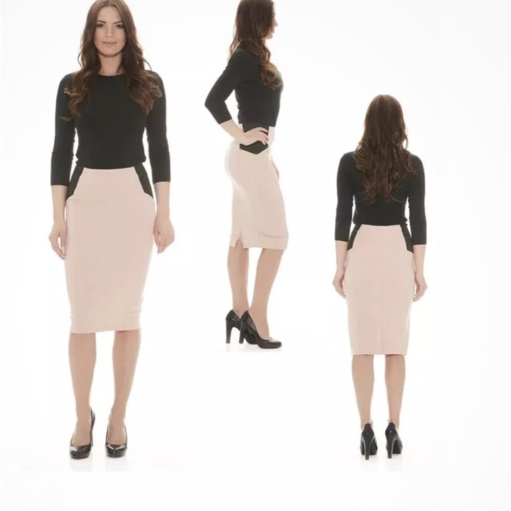 Pencil Skirt Small Blush Dusty pink Straight Stretch Slimming Office Business